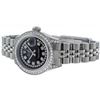 Image 6 : Rolex Ladies Stainless Steel Quickset Black Diamond Lugs Datejust Wristwatch Ser