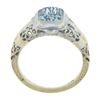 Image 2 : Antique Art Deco 14K White Gold 1.5 ctw Bezel Aquamarine Solitaire Filigree Ring