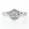 Image 4 : 18K White Gold 0.84 ctw Ideal Round Brilliant Cut Diamond Flower Cluster Ring