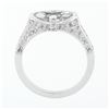 Image 9 : NEW Unique 18k White Gold 1.5 ctw GIA Marquise Cut Solitaire & Round Diamond Rin