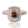 Image 1 : 1.18 ctw Fancy Brown CENTER Diamond 18K White Gold Ring (2.11 ctw Diamonds)