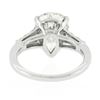 Image 8 : Vintage Platinum 3.62 ctw GIA Pear Brilliant & Baguette Diamond Engagement Ring