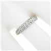 Image 3 : 18K TT Gold 0.65 ctw Round Pave 3 Row Diamond Domed Stackable Wedding Band Ring