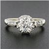 Image 2 : Antique Edwardian French Plat 18k Gold 1.7 ctw GIA European Diamond Solitaire Ri