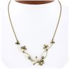 Image 1 : 16.5" Antique Victorian 14k Gold Seed Pearl Clover Wire Work Rope Chain Necklace