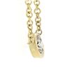 Image 2 : NEW 14k Yellow Gold .20 ctw Round Bezel Diamond Solitaire Pendant Adjustable Cha