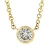 Image 4 : NEW 14k Yellow Gold .20 ctw Round Bezel Diamond Solitaire Pendant Adjustable Cha