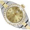 Rolex Ladies 2Tone Gold And Seel 18K Diamond Bezel Date Watch With Rolex Box