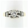 14k TT Gold 1.48 ctw Round Brilliant & Baguette Cut Diamond Engagement Band Ring