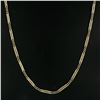 Image 2 : Vintage 14k Gold Curb Link w/ Polished Open Bar Link Long 32" Chain Necklace