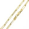 Image 5 : NEW 14k Yellow Gold 20" Polished Beveled Oval Paperclip Link Chain Necklace