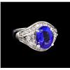 14KT White Gold 3.28 ctw Tanzanite and Diamond Ring
