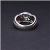 Image 4 : Heavy 18K White Gold & Blue Lace Agate Cabochon Ring