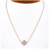 Image 1 : 18k Rose Gold .60 ctw Pave Set Diamond Cushion Pendant & Cable Link Chain Neckla
