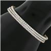 (3) NEW 14k Rose Yellow White Gold Diamond 6.5" Flexible Stack Bangle Bracelets