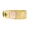 Image 4 : Antique Etruscan Revival 14K Gold Turquoise & Rose Cut Diamond Bangle Bracelet