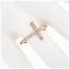 Image 3 : NEW 14k Rose Gold 0.40 ctw Round Brilliant Cut Diamond Curved Cross Band Ring