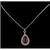 12.33 ctw Tourmaline and Diamond Pendant With Chain - 14KT White Gold