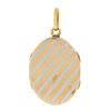 Antique 14k Rose Gold & Platinum Stripped Work Polished Oval Locket Pendant