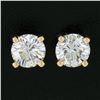 Image 3 : NEW Classic 14k Yellow Gold 0.50 ctw Round Ideal Cut Diamond 4-Prong Stud Earrin