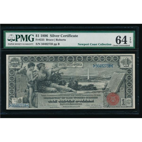 1896 $1 Educational Silver Certificate PMG 64EPQ