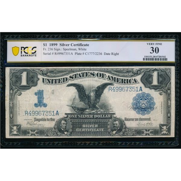 1899 $1 Black Eagle Silver Certificate PCGS 30