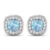 14KT White Gold 1.5ctw Aquamarine and Diamond Earrings