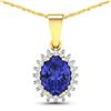 14KT Yellow Gold 1.15ctw Tanzanite and Diamond Pendant