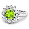 Image 2 : 14KT White Gold 1.85ctw Peridot and Diamond Ring