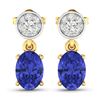 14KT Yellow Gold 1.24ctw Tanzanite and Diamond Earrings