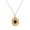 Plated 18KT Yellow Gold 1.52cts Sapphire and Diamond Necklace