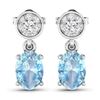 14KT White Gold 1.02ctw Aquamarine and Diamond Earrings