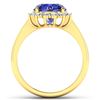 Image 4 : 14KT Yellow Gold 2.57ct Tanzanite and Diamond Ring