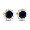 Image 3 : 14KT Yellow Gold 2.2ctw Blue Sapphire and Diamond Earrings