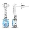 Image 2 : 14KT White Gold 1.02ctw Aquamarine and Diamond Earrings
