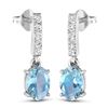 Image 4 : 14KT White Gold 1.02ctw Aquamarine and Diamond Earrings