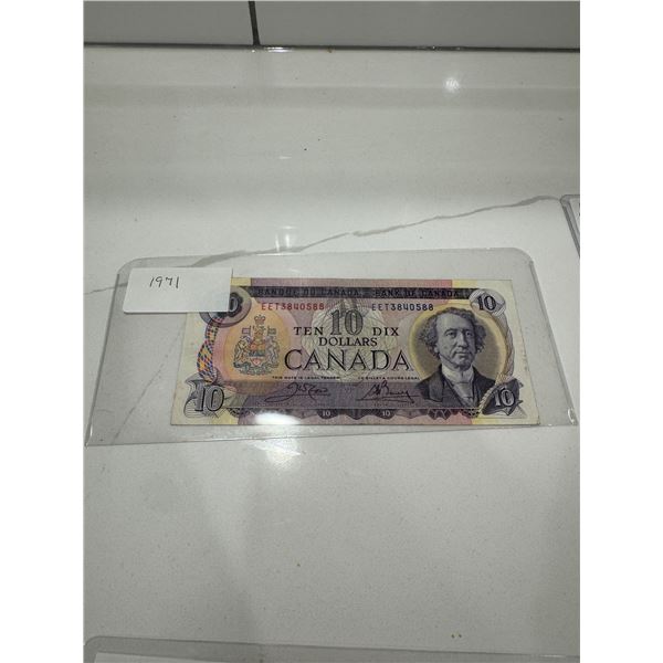 1971 Canada $10 bill