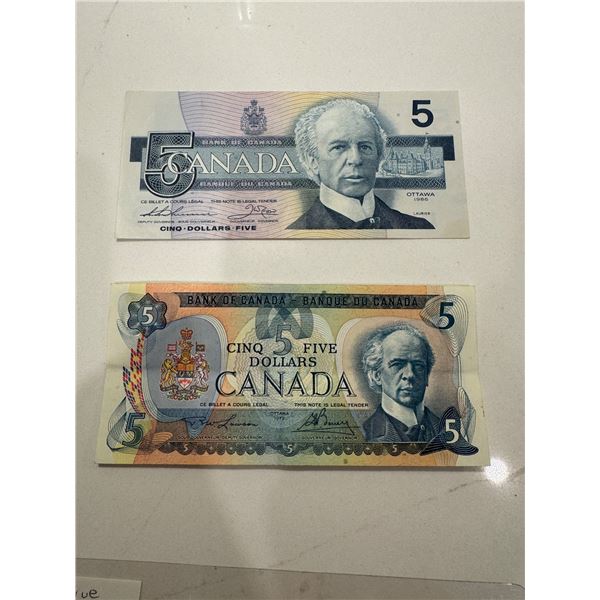 1979, 1986 five dollar bill