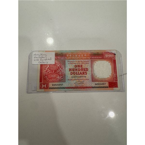 Hong Kong Shanghai $100
