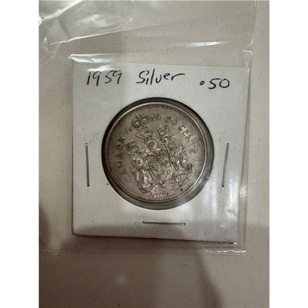 1959 silver 50 Cent piece