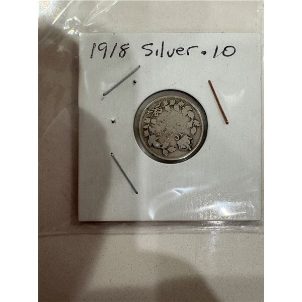 1918 silver dime