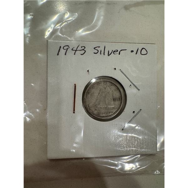 1943 Silver dime