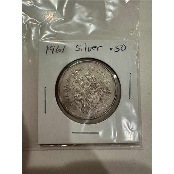 1961 silver 50 Cent piece