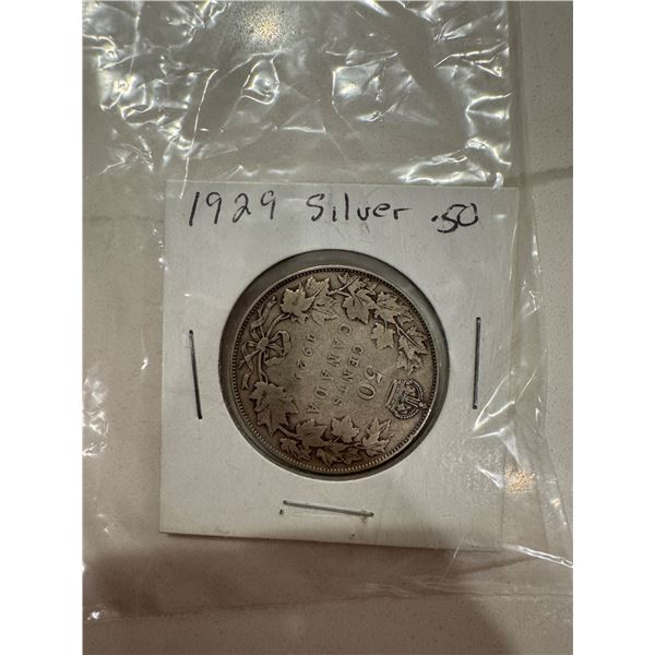 1929 silver 50 Cent piece