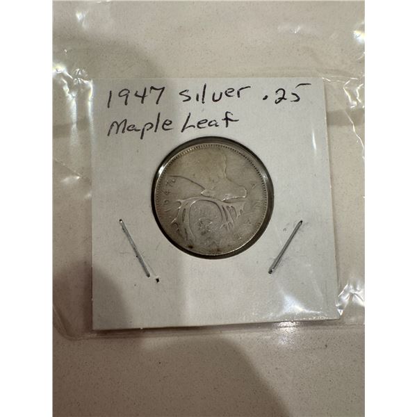 1947 maple leaf $.25 Cent