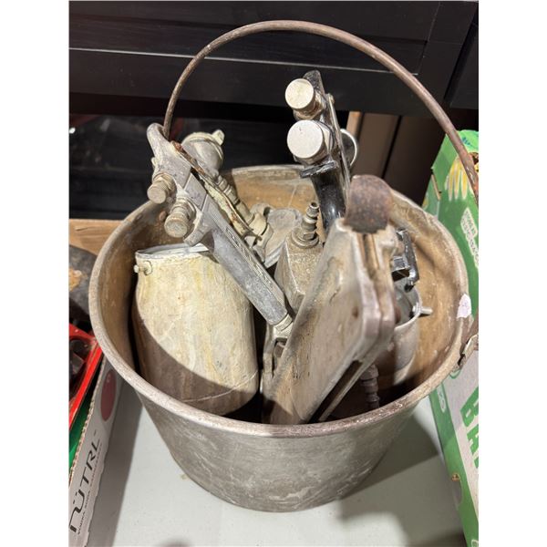Paint sprayers and pot