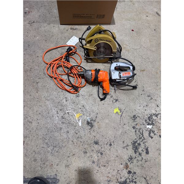 Assorted corded tools