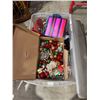 Image 1 : Bin of Christmas ornaments