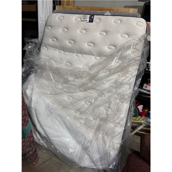 Double mattress, boxspring, headboard, footboard, and rails