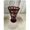 Image 1 : Czech Ruby cut to clear vase
